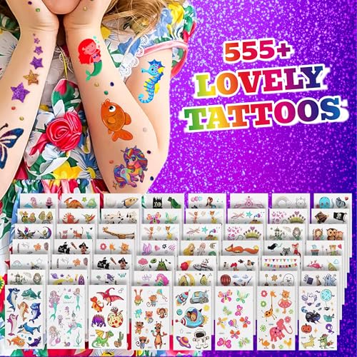 Glitter Tattoos for kids, Temporary Glitter Tattoo Markers for Skin, Glitter tattoo kit, Temporary Tattoos, face glitter, party bag fillers, girls birthday present, face glitter festival, face paint