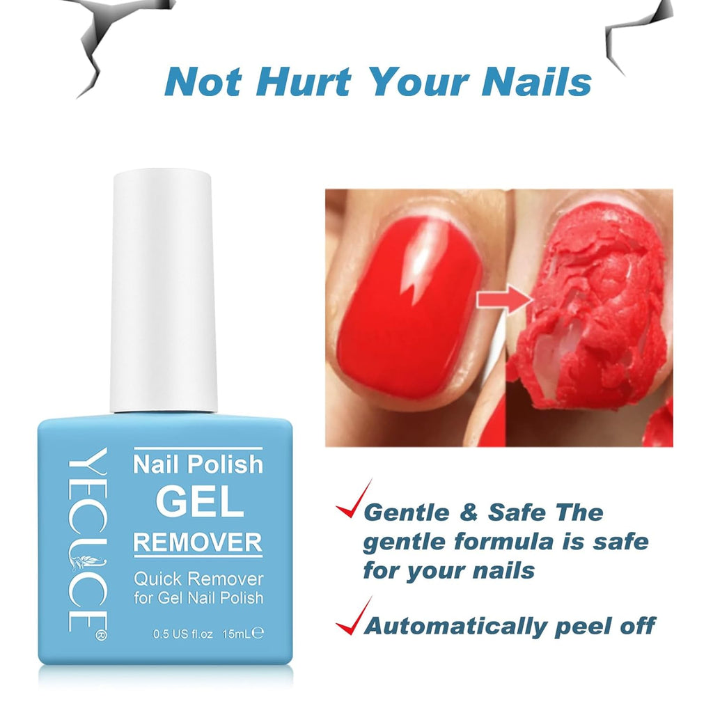 Gel Nail Polish Remover, (2pcs) Gel Polish Remover for Nails, No Need for Foil, Quick & Easy Polish Remover In 3-5 Minutes, No Need Soaking Or Wrapping-15ml