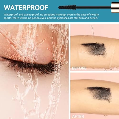 Thick Long Lasting Curl Curling Eyelash Iron Mascara-Waterproof, Voluminizing and Lengthening, Smudge-Proof,Clump-free, Ultra fine,Black Color Mascara.