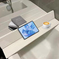 Foldable Bathtub Tray, PVC Anti-dust Bathtub Cover Bath Insulation Cover, Waterproof Shutter Bathtub Tray & Laptop Desk 2 in 1 Fits Most Tubs,Can Hold Wine Glass, Books, Tablets.(180 * 80 * 0.65cm)