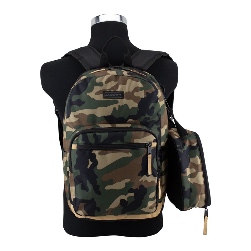 Unisex 17-Inch Backpack & Lunch Box Set - Green Army Camo