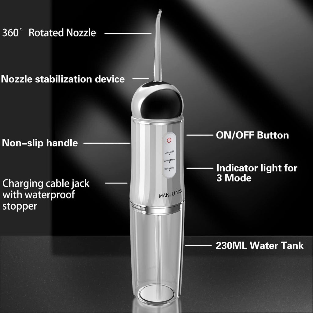Water-Flosser-Cordless-Teeth-Cleaner Somall Water Dental Flosser with 3 Modes 4 Jets Rechargeable Dental Oral Irrigator for Home Travel (Premium Black)