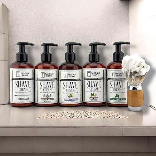 Taconic Shave, Natural Shaving Cream ? Bay Rum - Ultra-Rich High Lather Formula ? Natural Shave Cream for Men in 8 oz. Pump Bottle ? Scented Shaving Cream