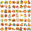 HOWAF 96 Pcs Thanksgiving Fall Temporary Tattoos, 48 Styles Autumn Harvest Temporary Tattoos Stickers for Kids, Thanksgiving Fake Tattoos with turkeys, owls, squirrels, pumpkins, maple leaves design