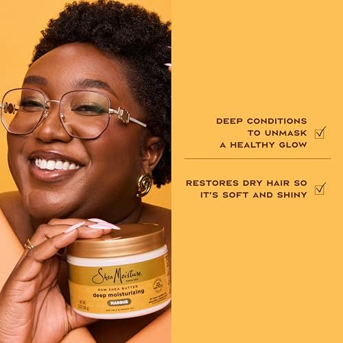 SheaMoisture Raw Shea Butter Deep Moisturizing Hair Masque for Curly Hair Raw Shea Butter Deep Conditioner to Moisturize and Renew Hair 11.5 oz