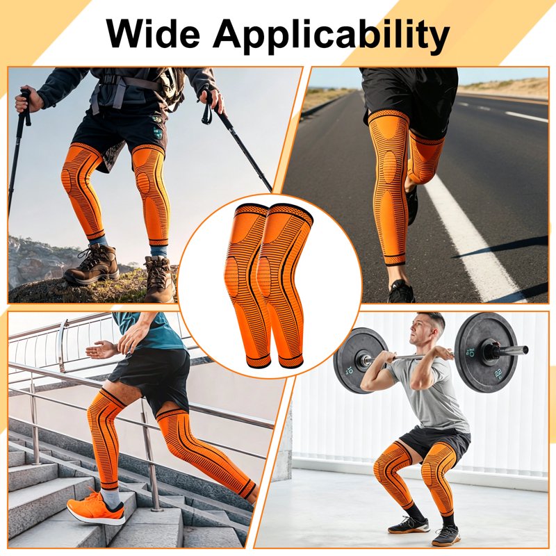 Full Leg Compression Sleeves for Men & Women - Knee Support for Running, Basketball, Cycling