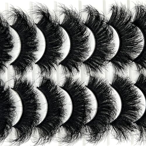 Mink Lashes Fluffy 3D Volume Dramatic Lashes Faux Mink 25mm Big Long Cat Eye Full Strip Eyelashes Pack Wispy 20mm False Eyelashes Bulk