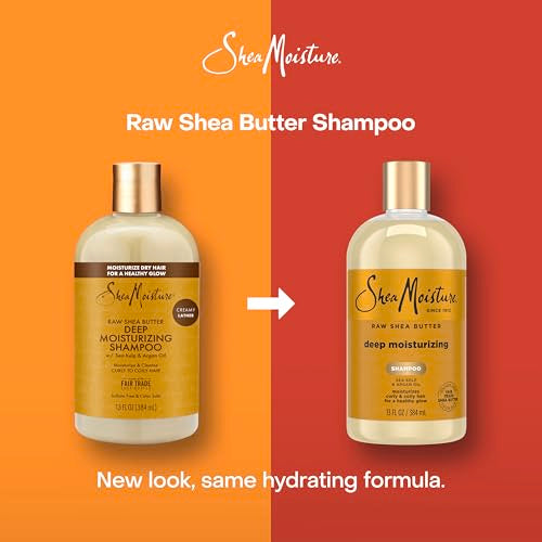 SheaMoisture Raw Shea Butter Deep Moisturizing Shampoo Raw Shea Butter for Dry, Damaged or Transitioning Hair with Argan Oil For a Healthy Glow 13 oz