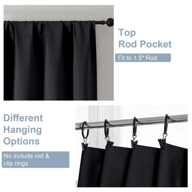 Blackout Curtains for Bedroom Living Room - Thermal Insulated Room Darkening Drapes - 2 Panels
