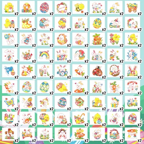 Partywind Glitter Easter Basket Essentials Temporary Tattoos for Kids, 408 Styles Easter Tattoo Stickers for Boys Girls, Easter Basket Fillers for Kids Spring Party Supplies Favors Goodie Bag Stuffers
