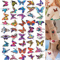 50 Sheets Butterfly Temporary Tattoos for Women Girls Kids - Colorful Body Art 3D Fake Tattoos, Butterfly Party Favors