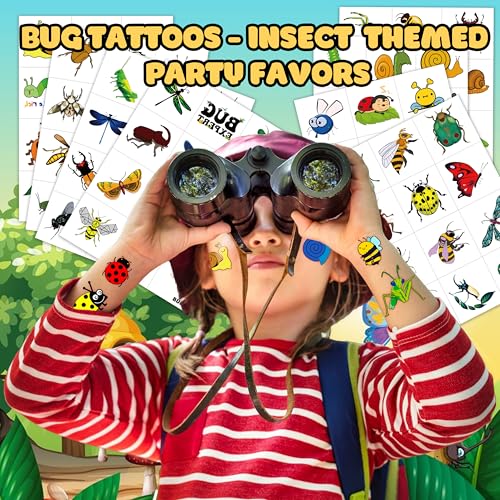 96PCS Bug Temporary Tattoos Pre Cut ? Cute Bug Stickers for Kids Toddlers, Ladybug Caterpillar Theme Birthday Party Favors, Spring Summer Decorations, Gifts, Classroom School Prizes (Normal)