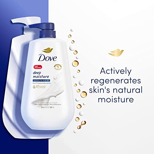Dove Body Wash Deep Moisture Sensitive Skin Cucumber Green Tea Shea Butter Vanilla 4 Count and Deep Moisture For Dry Skin Moisturizing 3 Count