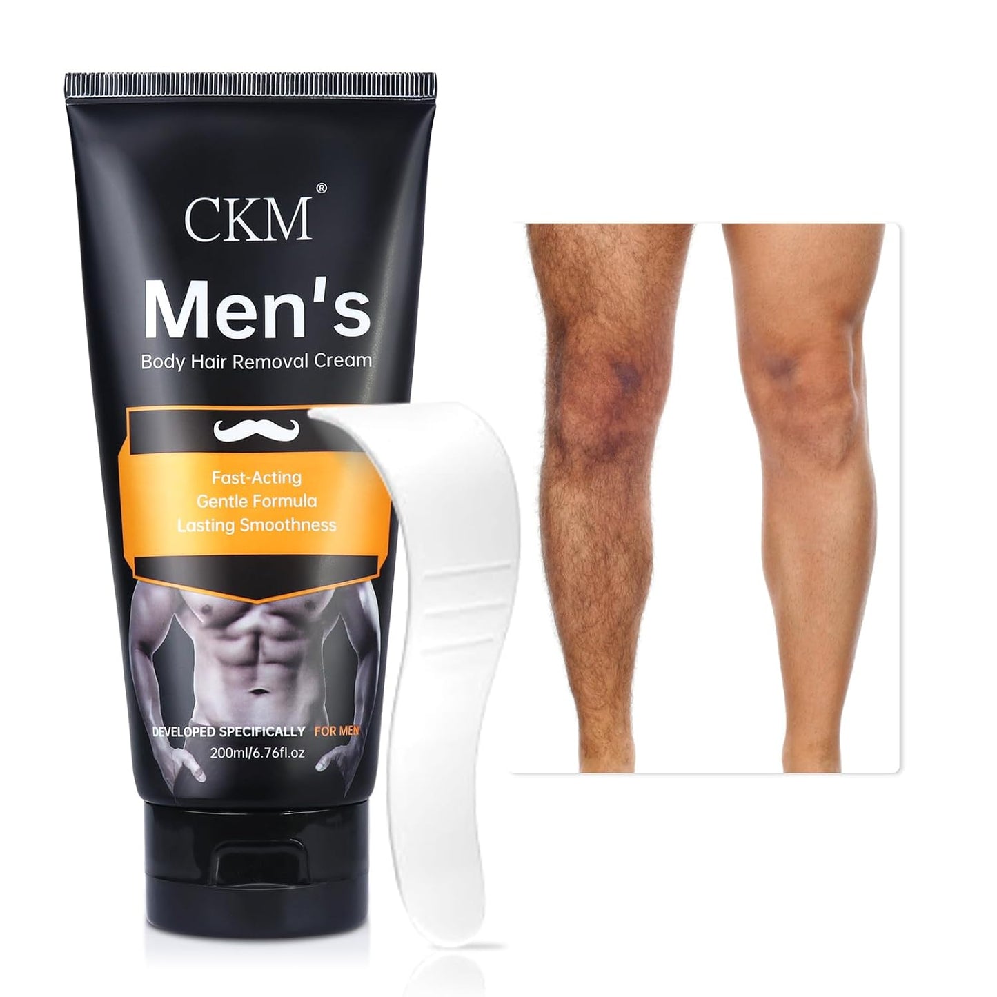 Men's Hair Removal Cream - Painless Depilatory Gel for All Skin Types, 3.38 FL OZ