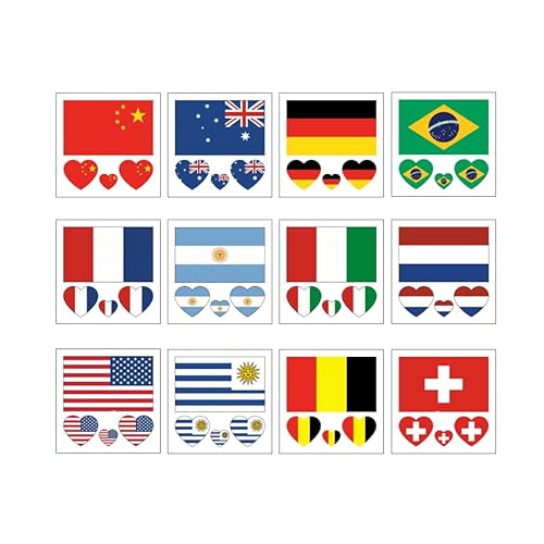 10 Sheets Palestine Flag Tattoos Stickers 40 Pcs Waterproof Sweat Sports National Flag Removable Fake Tattoos