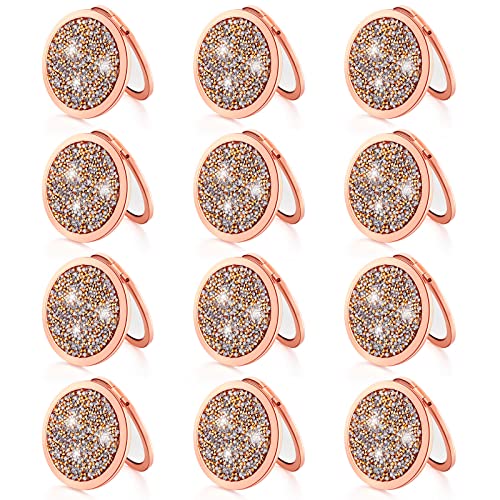 Vicenpal Compact Cosmetic Mirror Round Pocket Makeup for Bridesmaid Gifts Hand Held Small Mirror for Purse Compact Travel Accessory Proposal Bridal Shower Gifts, 2.75 Inch(12 Pcs)