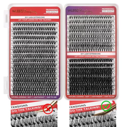30D 40D 50D Lash Clusters Wispy, 640PCS DIY Lash Extensions, Individual Lashes 10-18mm D Curl Lash Clusters Eyelash Extension at Home