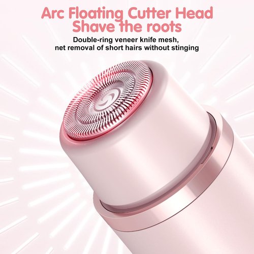 Glow Aura Womens Shaver,2025 Upgrade Dual Head Shaver Women,Ezme Razor, 2 in 1 Wet & Dry Waterproof Electric Bikini Trimmer for Women,Pink