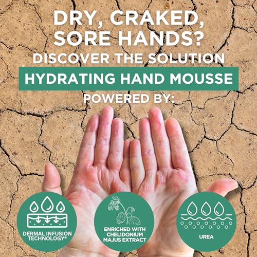 Footlogix Hydrating Hand Mousse with Dermal Infusion Technology¢ç | Deep Hydration for Dry Hands | Urea-Enriched Formula | Fast-Absorbing | 4.23 ozl/119.9 g/125 ml