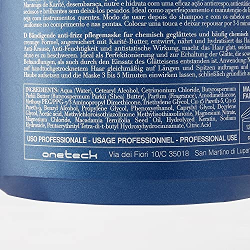 Fanola Keraterm Deep Conditioning Hair Mask - Keratin Hair Treatment for Frizz Control - Detangling & Hydrating - Ideal for Straightened & Chemically Treated Strands - Lightweight Formula (1000 ml)