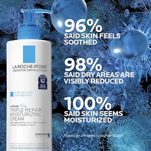La Roche-Posay Lipikar AP+MAX Triple Repair Moisturizing Body Cream | Face & Body Lotion for Dry Skin with Shea Butter & Niacinamide | Gentle Moisturizer for Very Dry, Rough & Sensitive Skin