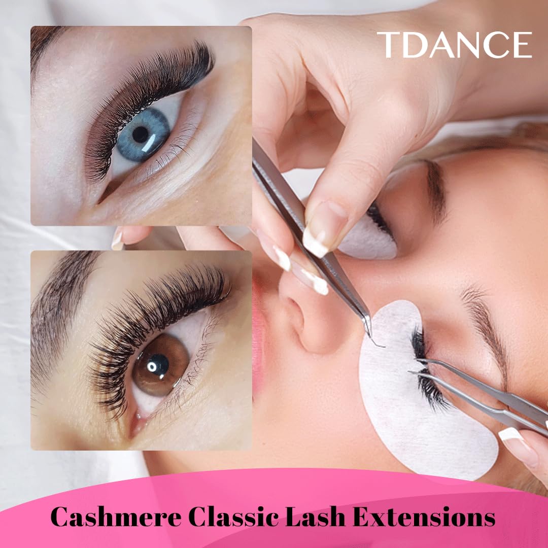 TDANCE Cashmere Lash Extensions 0.03mm CC Curl 8-15mm Super Matte Black Volume Lash Extensions Eyelash Extensions Professional Salon Use(0.03-CC,8-15mm)