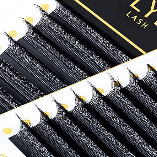 KOLYBEL W Eyelash Extension Automatic Flowering Lash Extension 5D Volume Premade Fan Lashes 0.07 C/D Curl Faux Mink Matte Black W Shaped Tips Soft Lightweight Lashes Supplies(5D-0.07-D-8-15mm)