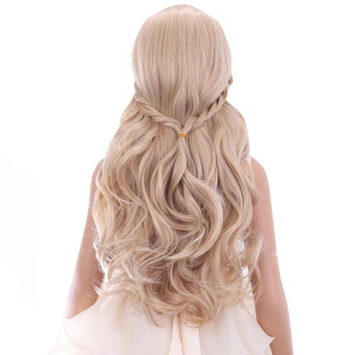 PATTNIUM Kids Blonde Wig Child Wig Long Wavy Wig for Kids Heat Resistant Synthetic Hair Wig Girls Cosplay Costume Wig (Blonde)