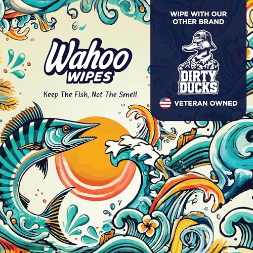 On-The-Go Wahoo Wipes ? Pack of 50 Individually Wrapped Wet Wipes, Odor-Neutralizing Moist Towelettes, Ideal for Hunting, Camping, Bathrooms & Travel, by Dirty Ducks LLC.