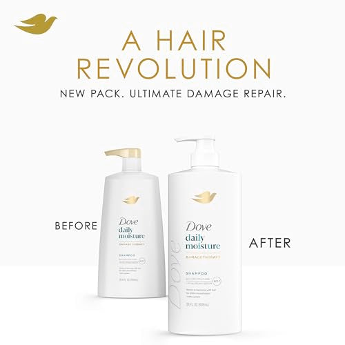 Dove Damage Therapy Shampoo Daily Moisture for Dry Hair with Bio-Protein Care Technology and Hyaluronic Serum 28 Fl Oz