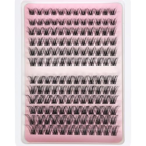 WAN DOOL False Eyelashes Clusters Wispy 144 pcs Fluffy Lashes Clusters Soft D curl 10-18mm 50D Fairy Salon Eyelash Extensions