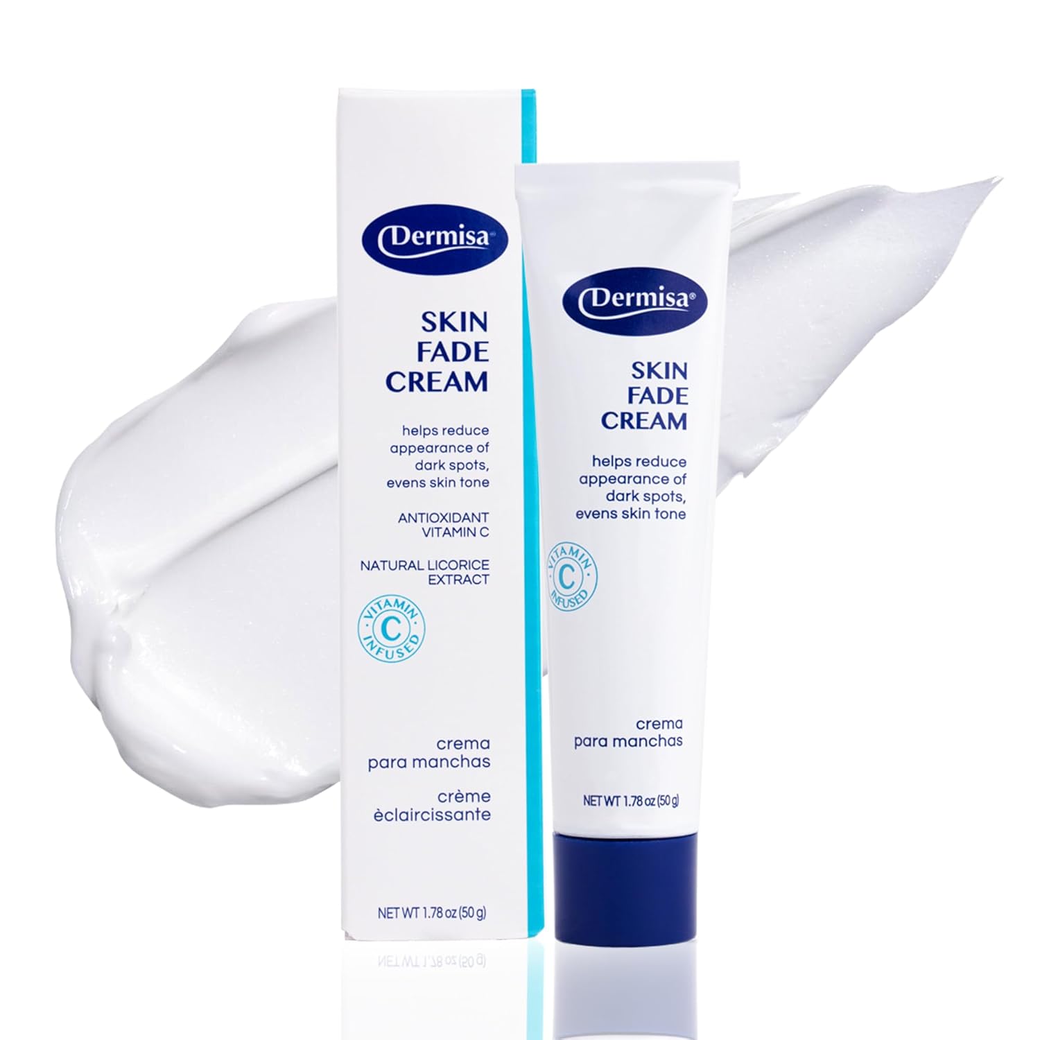 Dermisa Skin Fade Cream with Vitamin C | Helps Reduce Dark Spots and Age Spots | All Skin Types | 1.78 OZ | Pack of 1