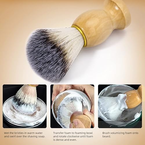 Shaving Brushes for Men ? 3 Pack Vegan Shaving Brush Set with Soft Synthetic Bristles for Gentle Face Cleaning,ideal for Travel & Daily Use, Gift for Father's Day, Birthdays, and Christmas