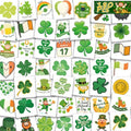180Pcs St-Patrick's Day Temporary Shamrock-Tattoos - 60Styles Face Tattoos Lucky Irish Saint Pattys Art Makeup Party Birthday Decorations Favors Supplies Traditional Holiday Festival Gift Idea