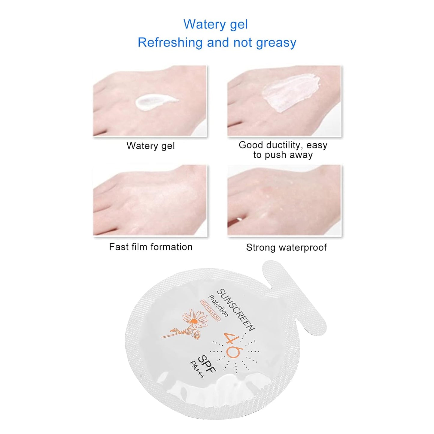 SPF 46 Sunscreen Pack of 20 - Moisturizing Water-Resistant Face & Body Sunblock