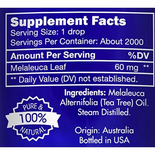 Tea Tree, Melaleuca, Oil, Food Grade ? 100% Pure, Tea Tree Essential Oil, by Zongle Therapeutics, 4 OZ