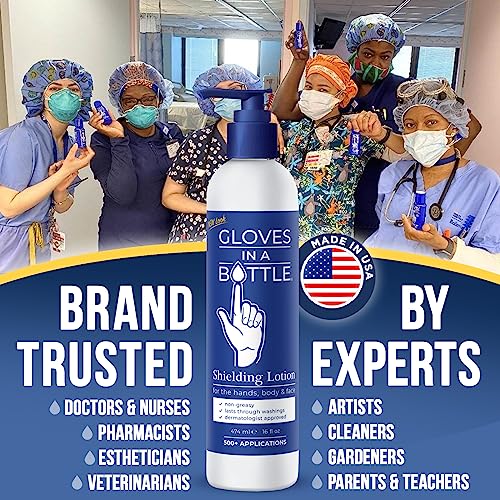 Gloves In A Bottle Working Hands Cream ? Hypoallergenic Moisturizing Lotion for Severely Cracked Hands ? Protective Hand Treatment for Workers, Nurses & More ? 16 oz with Pump