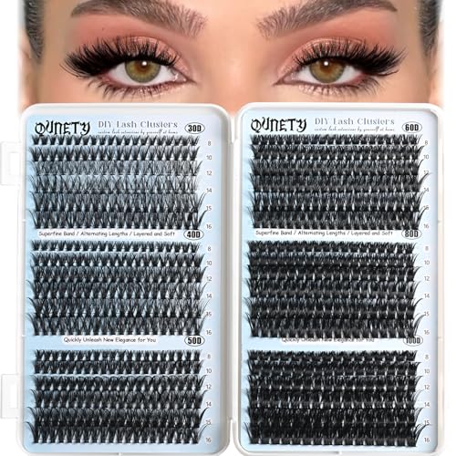Lash Clusters 720pcs Eyelash Clusters Mixed 30-100D Cluster Eyelash Extensions Wispy Individual Lashes Cluster Natural DIY Eyelashes C curl Volume False Mink Eye Lash Extension Trays
