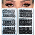 Lash Clusters 720pcs Eyelash Clusters Mixed 30-100D Cluster Eyelash Extensions Wispy Individual Lashes Cluster Natural DIY Eyelashes C curl Volume False Mink Eye Lash Extension Trays
