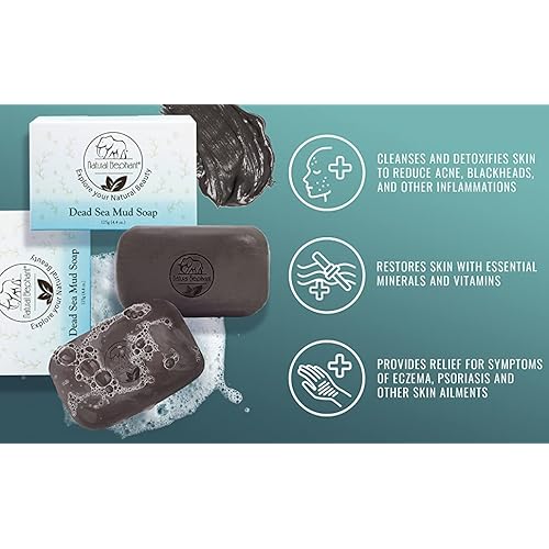 Natural Elephant Dead Sea Mud Soap Bar | Mineral-Rich Face & Body Cleanser with Natural Dead Sea Minerals | 4.4 oz (125 g) Pack of 5