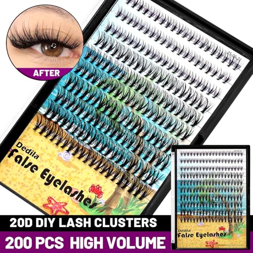 Pro Grafting Mixed 10-12-14mm.12-14-16mm/11-13-15mm/16-18-20mm 20Roots Natural Long Individula False Eyelashes Cluster Thickness 0.07mm D Curl Volume Eye Lashes (10-12-14mm)