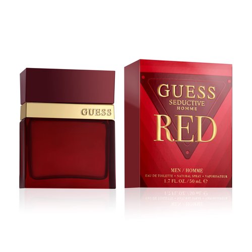 GUESS Seductive Red Men/Homme Eau de Toilette 4 Piece Gift Set - Cologne Spray 3.4 Fl. Oz., Deodorizing Body Spray 6.0 Oz., Shower Gel 3.4 Fl. Oz., & Pouch