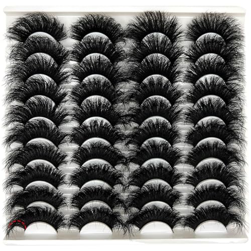 Mink Lashes Fluffy 3D Volume Dramatic Lashes Faux Mink 25mm Big Long Cat Eye Full Strip Eyelashes Pack Wispy 20mm False Eyelashes Bulk