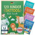 120 Skin-friendly Kids Tattoos - Dermatologically Tested & Rated VERY GOOD - Made in Germany - Our Temporary Tattoos for Kids (Animals Theme)