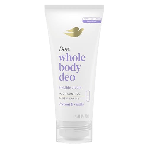 Dove 72h Full Body Deodorant Cream Coconut Vanilla 2.5 oz & Deep Moisture Body Wash Dry Skin Pump 30.6 oz