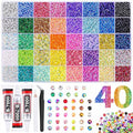 40 Colors Flatback Resin Jelly Rhinestones, 3mm 32000 Pieces with B7000 Glue for Bedazzling, Crafting, Clothing, Shoes, Nail Art, Diamond Art