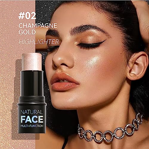 Cream Contour Sticks 3 Pcs Highlighter Bronzer Blush Face Makeup Contouring Bronzing Pen Creme Cheek Blush & Brightens Illuminator Highlight Foundation Waterproof Cosmetics Set Medium