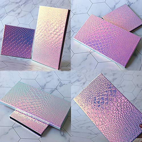 unbrand Mermaid Fish-Scale Pattern Change Empty Magnetic Eyeshadow Blush Highlighters Palette makeup tools 10x10cm