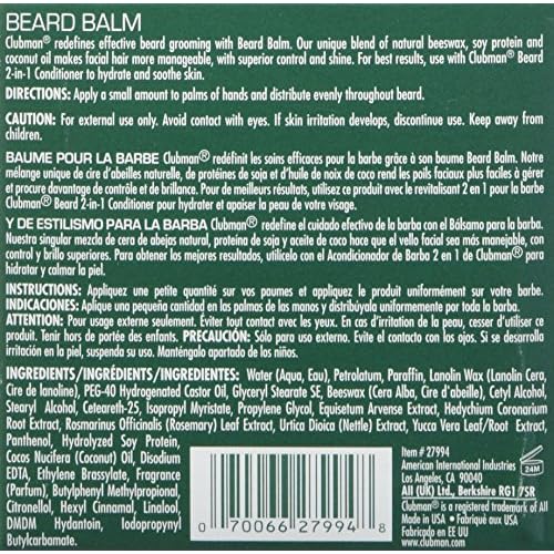 Clubman Pinaud Beard Balm, 2 oz (Pack of 2)