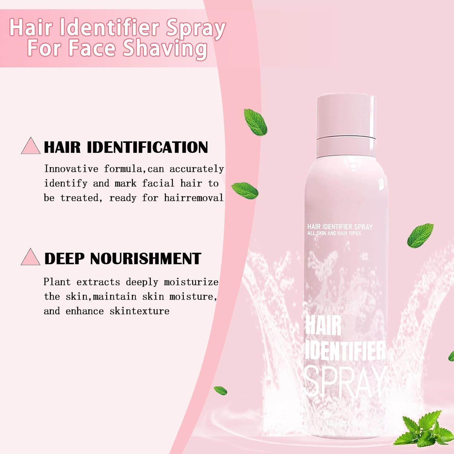 Hair Identifier Spray for Face Shaving，face hair identifier spray，Moisturizing And Skin Care Set Spray，suitable for all skin types (1 set)